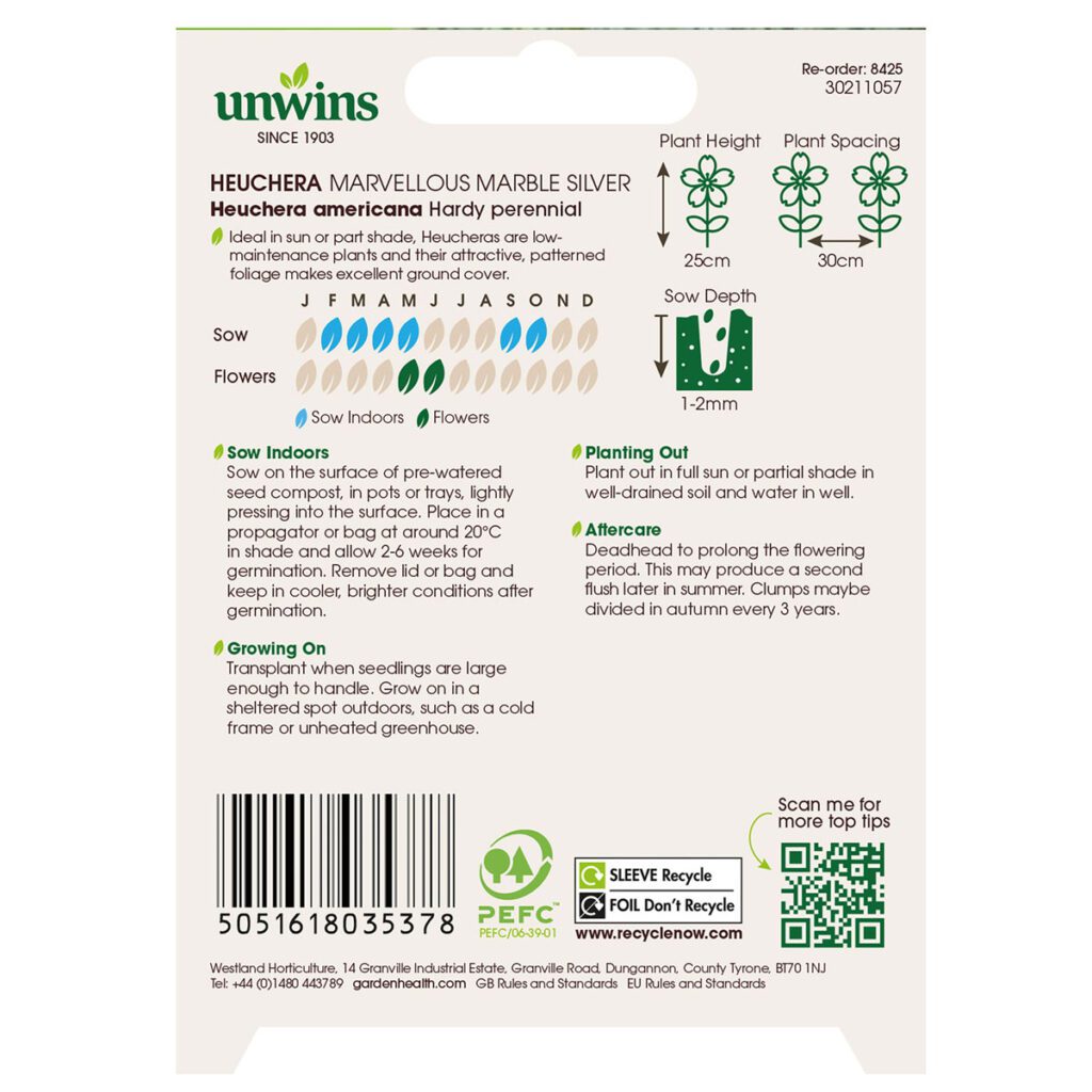 Unwins Heuchera Marvellous Marble Seeds 5051618035378 2